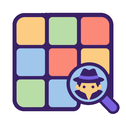 The Alibi logo: a grid of coloured cells with a magnifying glass over a suspect